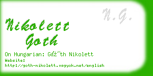 nikolett goth business card